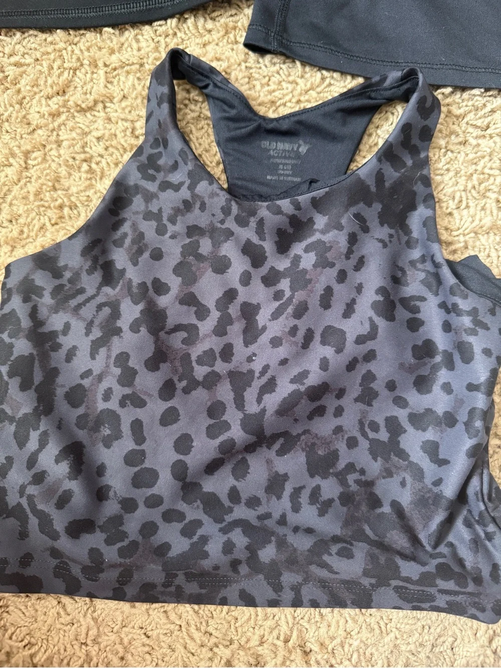 Girls Black & Charcoal Leopard activewear Tops - 3